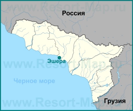 Эшера на карте Абхазии