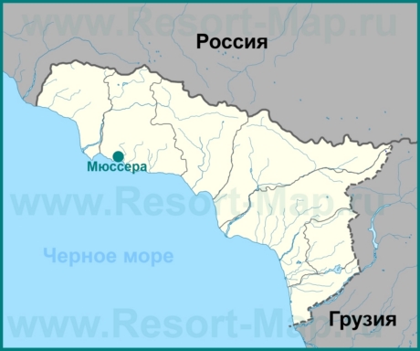 Мюссера на карте Абхазии