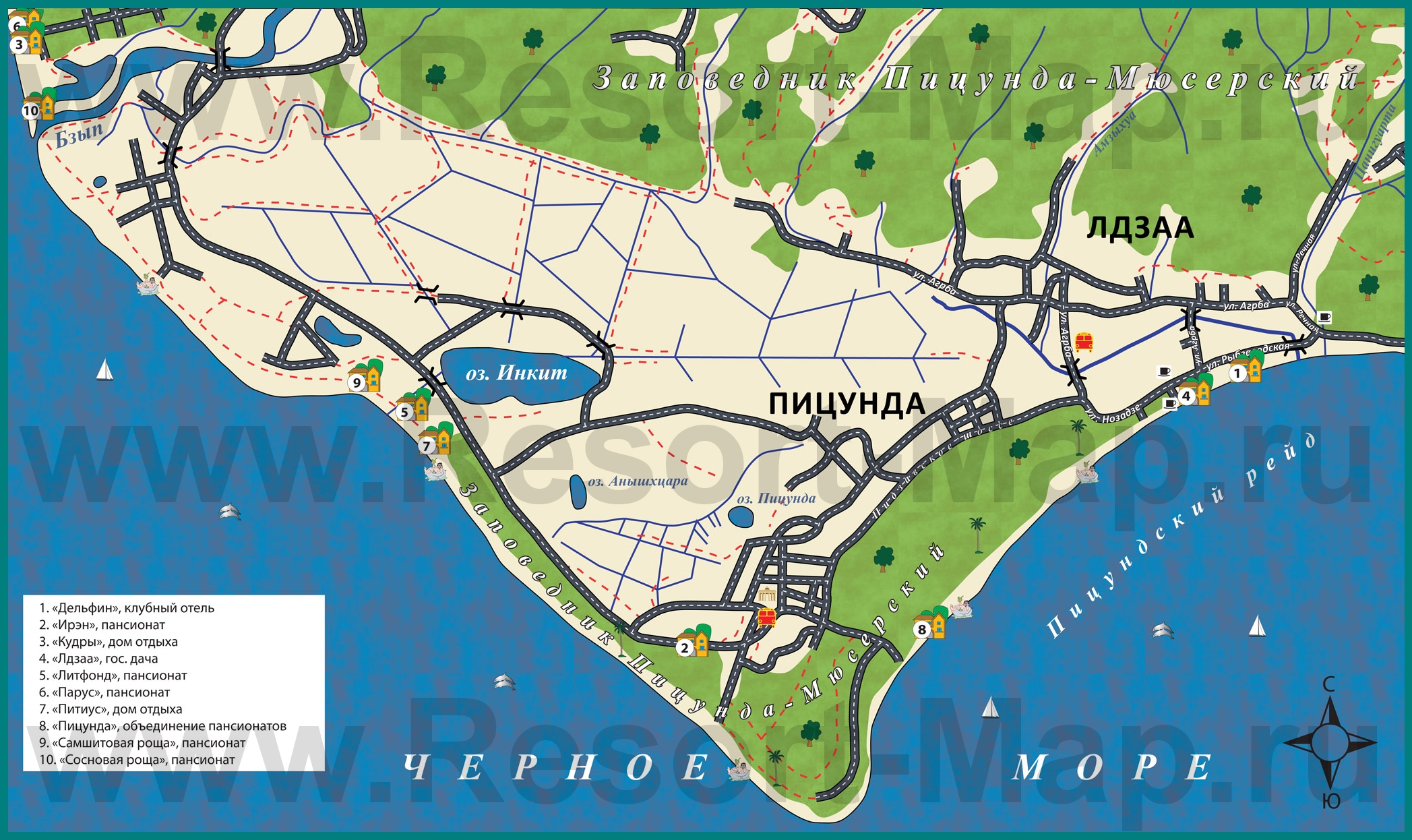Карта Лидзавы С Улицами