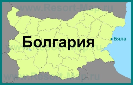 Бяла на карте Болгарии
