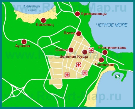 Карта отелей Китена
