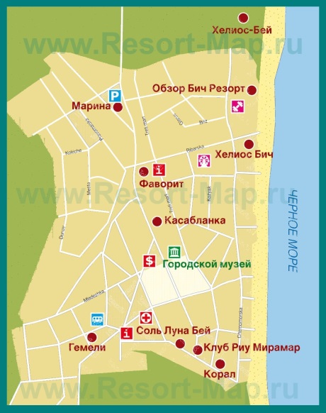 Карта отелей Обзора