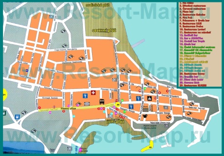 Карта отелей города Приморско