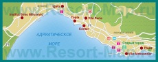 Карта отелей Герцег-Нови