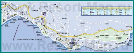 Подробная карта города Герцег-Нови