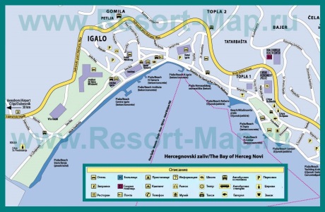 Туристическая карта курорта Игало