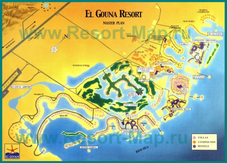 Подробная карта Эль-Гуны