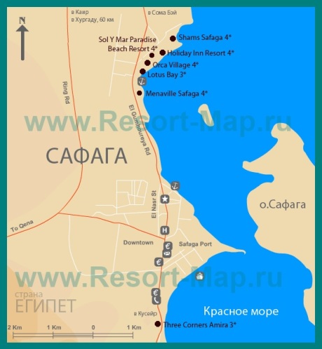 Карта отелей Сафаги
