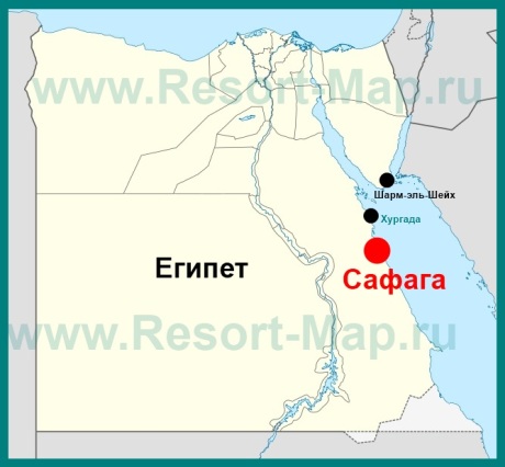 Сафага на карте Египта