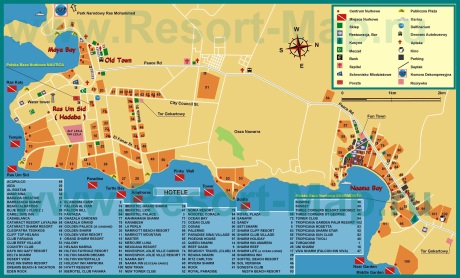 Карта города Шарм-эш-Шейх с отелями