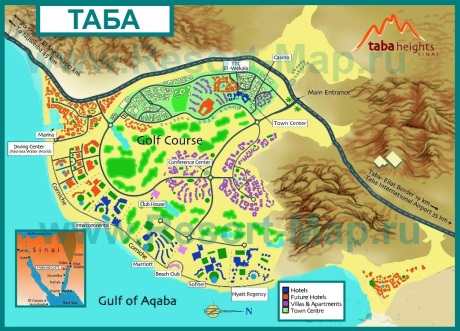 Туристическая карта курорта Таба