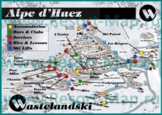 Туристическая карта горнолыжного курорта Альп д`Юэз
