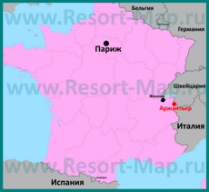 Аржантьер на карте Франции
