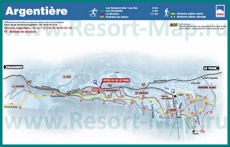 Карта склонов горнолыжного курорта Аржантьер с трассами