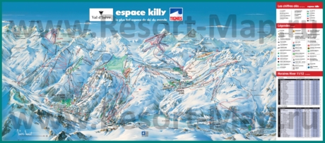 Карта склонов горнолыжного курорта Эспас-Килли