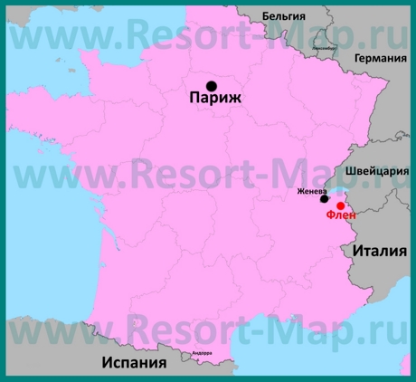 Флен на карте Франции