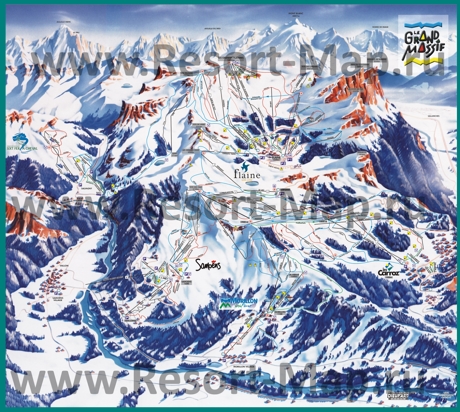 Карта склонов горнолыжного курорта Флен