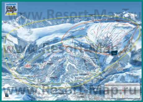 Подробная карта горнолыжного курорта Флен с трассами