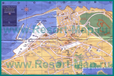 Подробная туристическая карта Сан-Тропе