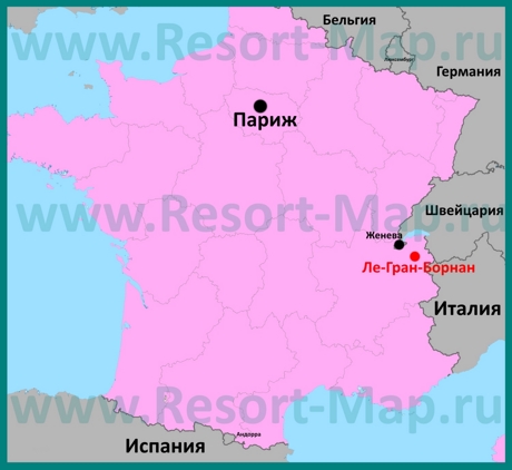 Ле-Гран-Борнан на карте Франции