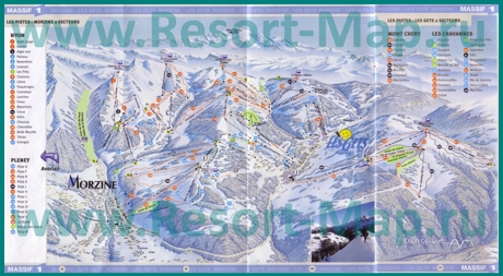 Карта склонов горнолыжного курорта Ле Же