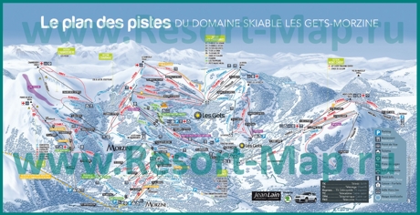 Подробная карта горнолыжного курорта Ле Же с трассами