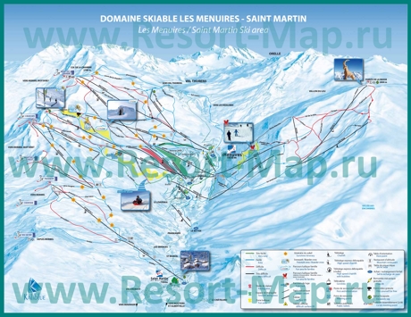 Карта склонов горнолыжного курорта Ле Менуир с трассами