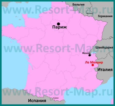 Ле Менуир на карте Франции