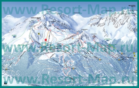 Карта склонов горнолыжного курорта Лез Арк