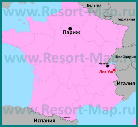 Лез-Уш на карте Франции