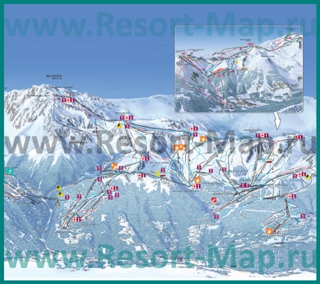 Карта склонов горнолыжного курорта Ля Плань