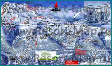Подробная карта горнолыжного курорта Ля Плань с трассами