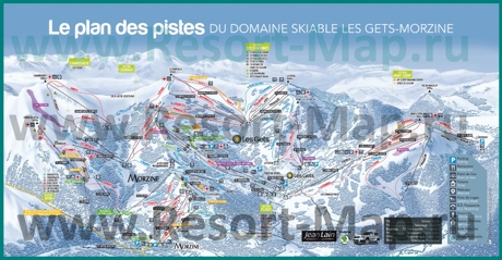Подробная карта горнолыжного курорта Морзин с трассами