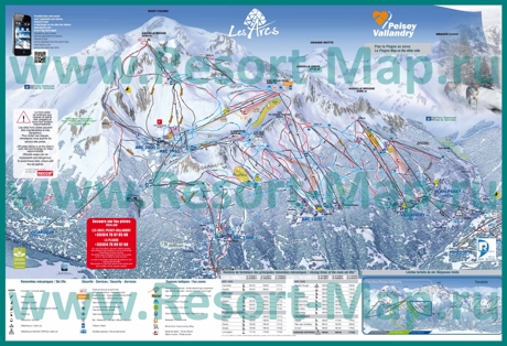 Карта склонов горнолыжного курорта Парадиски