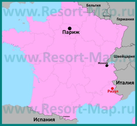 Ризул на карте Франции