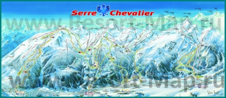Карта склонов горнолыжного курорта Серр-Шевалье