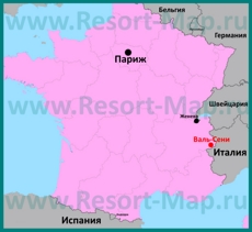 Валь-Сени на карте Франции