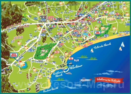 Туристическая карта курорта Фалираки