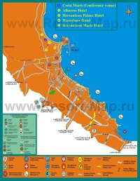 Туристическая карта Херсониссоса с отелями и достопримечательностями