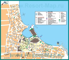 Карта города Кос с достопримечательностями