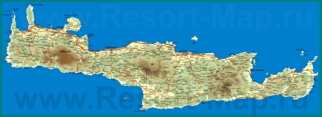 Физическая карта Крита