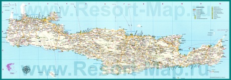 Подробная туристическая карта Крита