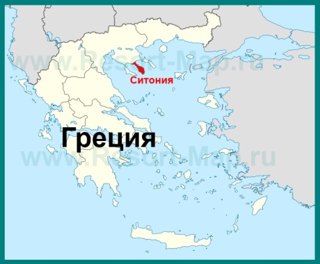 Полуостров Ситония на карте Греции