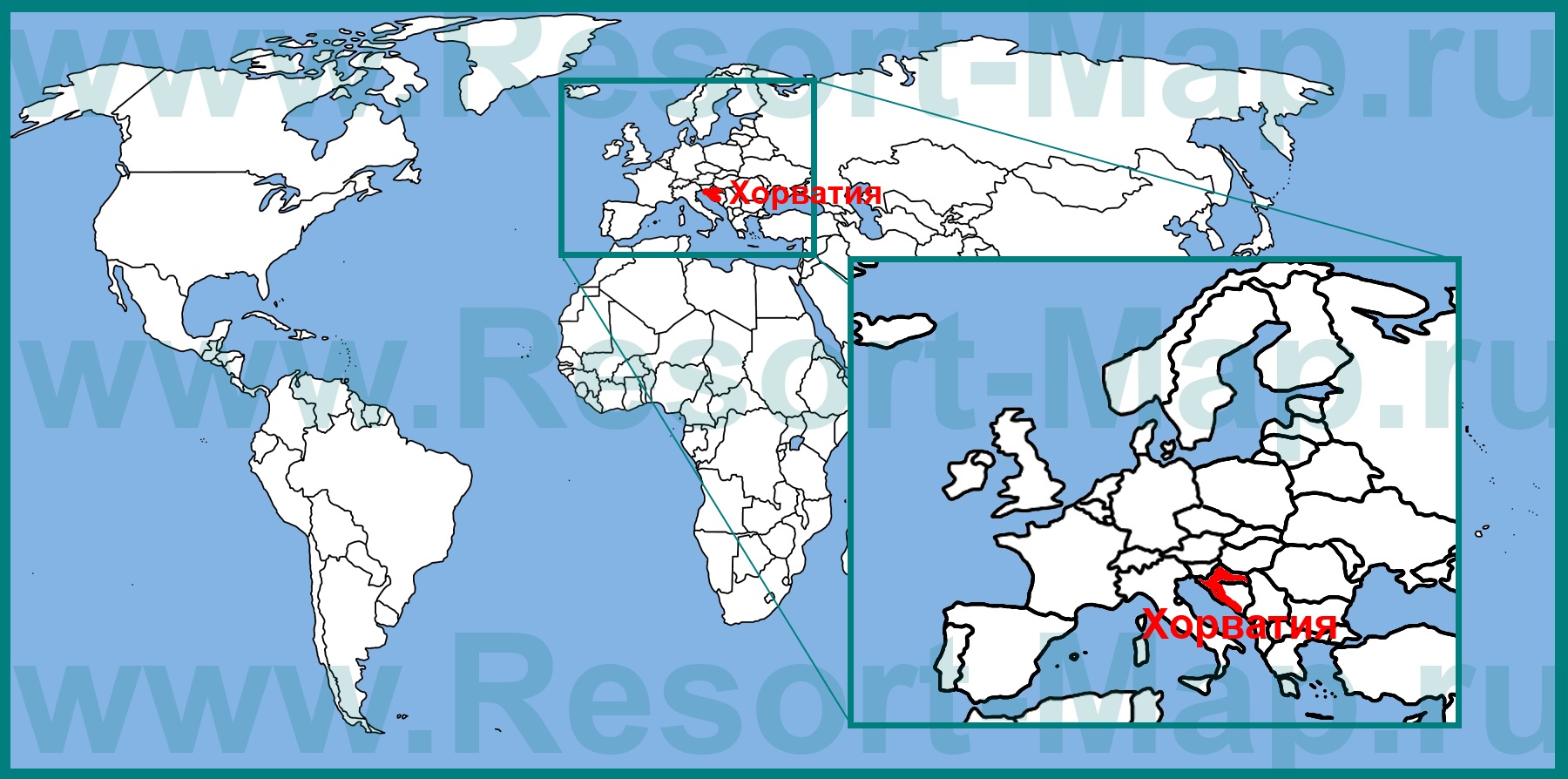 Карты курортов Хорватии | Туристическая карта Хорватии с