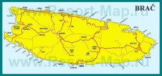 Подробная карта острова Брач