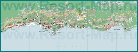 Подробная карта города Опатия