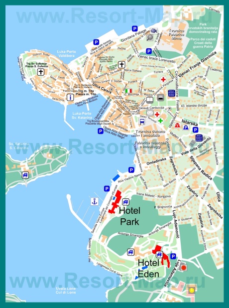 Туристическая карта города Ровинь