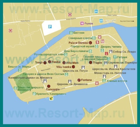 Карта отелей Трогира