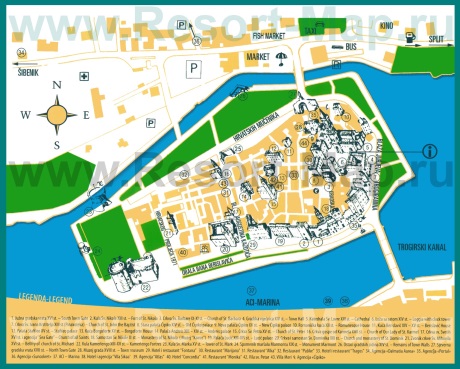 Подробная карта города Трогир
