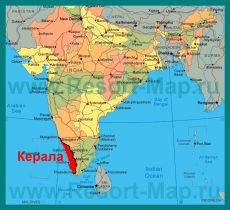 Керала на карте Индии